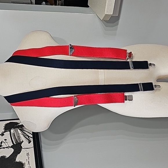 Lot of 2 pairs of suspenders. One red one blue. Adjustable. - Picture 1 of 7